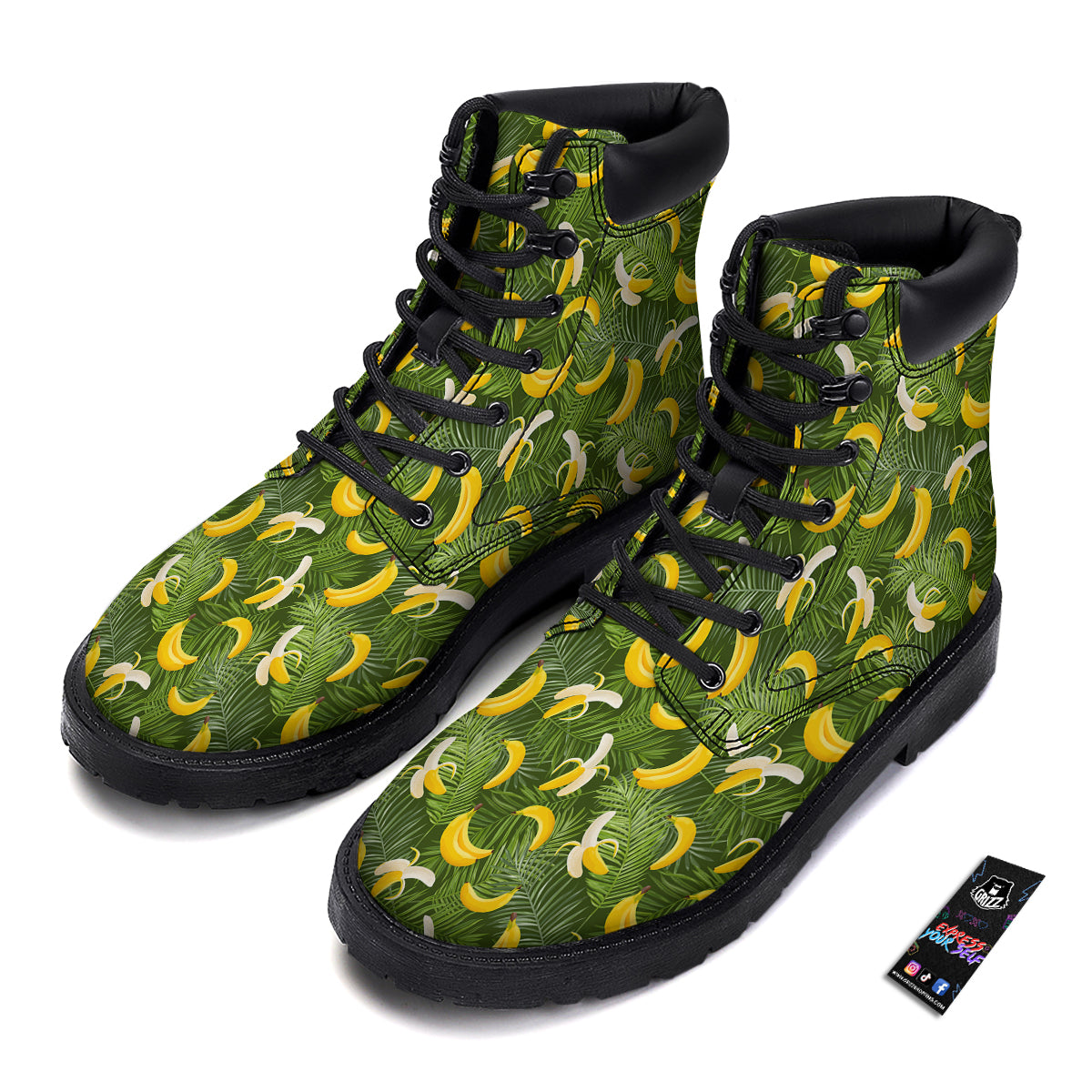 Banana Aloha Print Pattern Boots-grizzshop