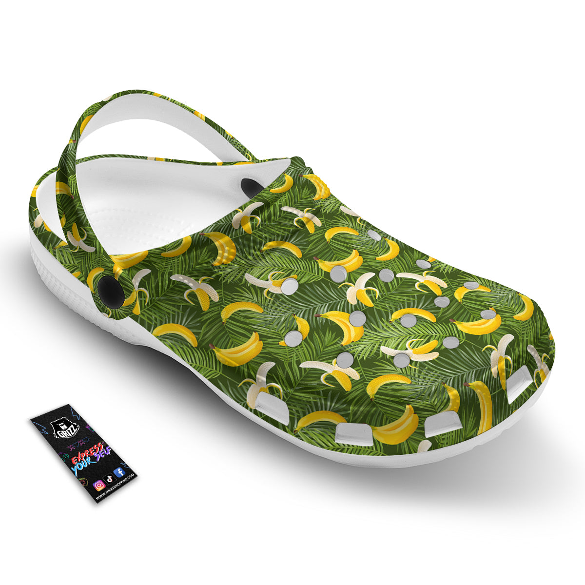 Banana Aloha Print Pattern Clog-grizzshop