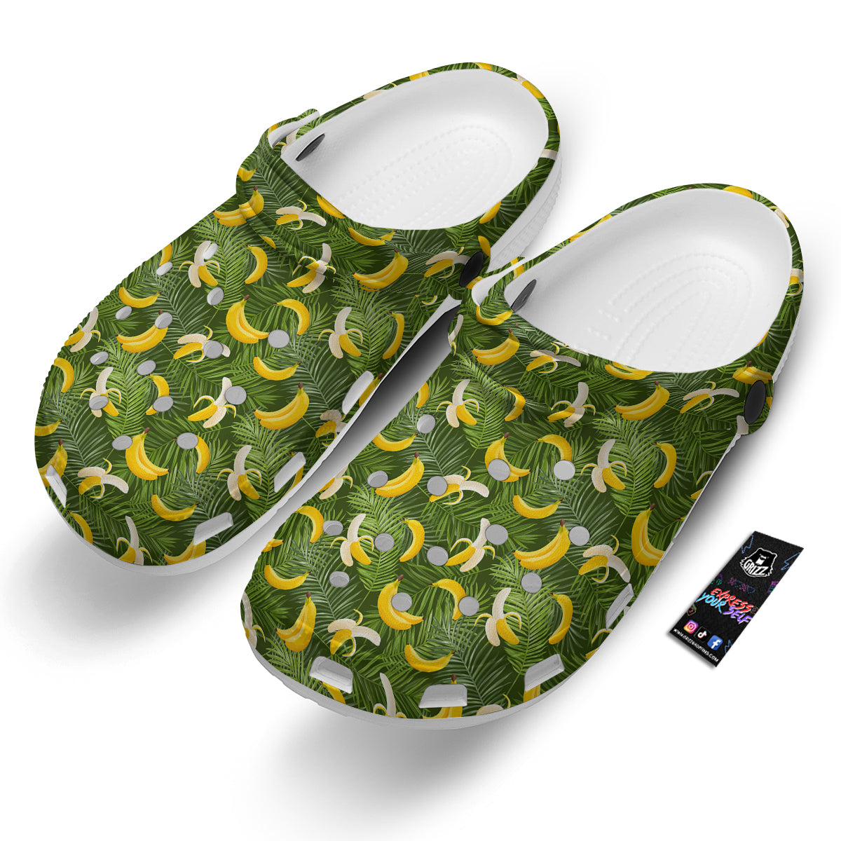 Banana Aloha Print Pattern Clog-grizzshop