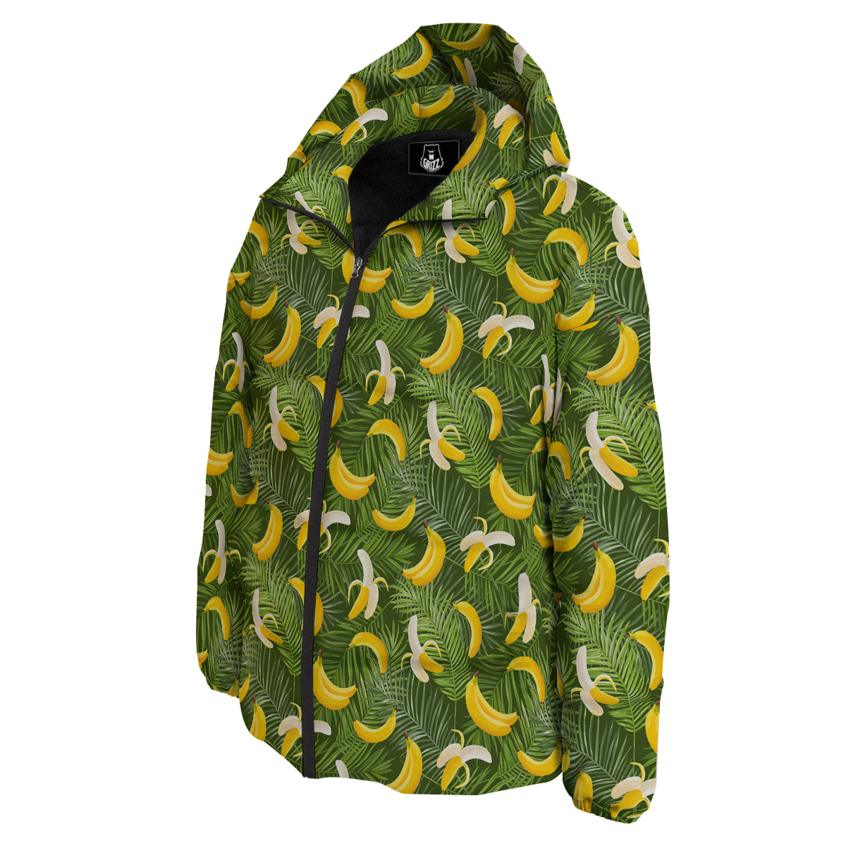 Banana Aloha Print Pattern Down Jacket-grizzshop