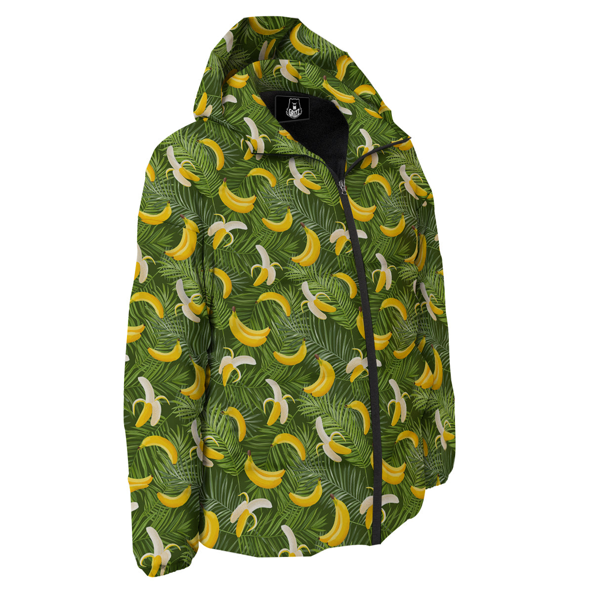 Banana Aloha Print Pattern Down Jacket-grizzshop