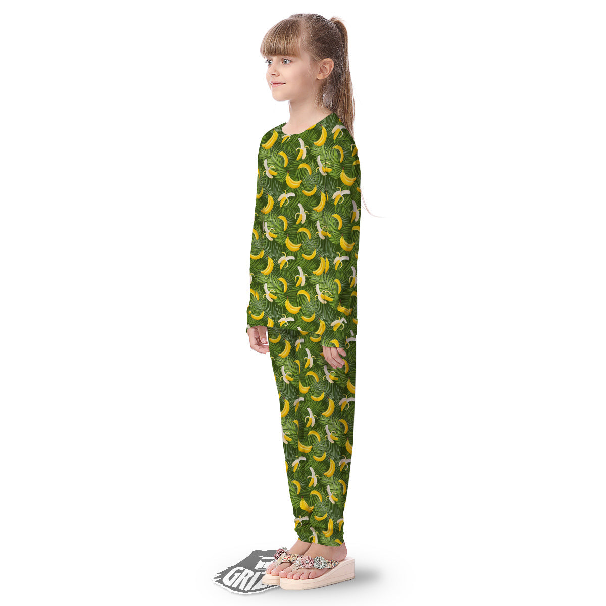 Banana Aloha Print Pattern Kid's Pajamas-grizzshop