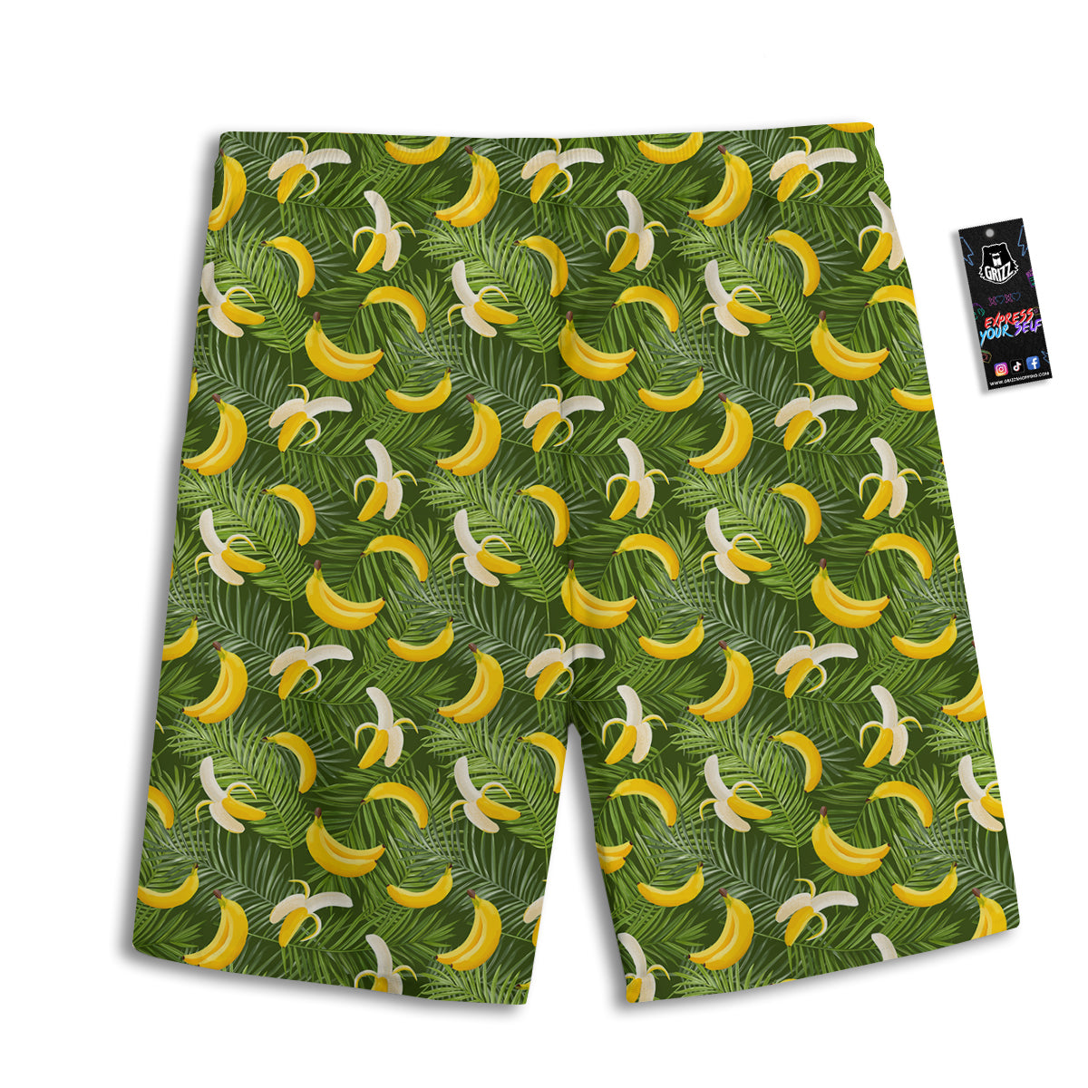 Banana Aloha Print Pattern Men's Athletic Shorts