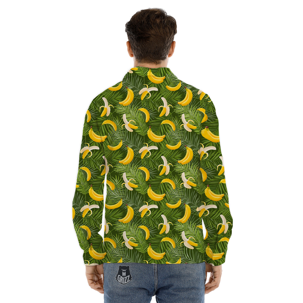 Banana Aloha Print Pattern Men's Dress Shirts-grizzshop