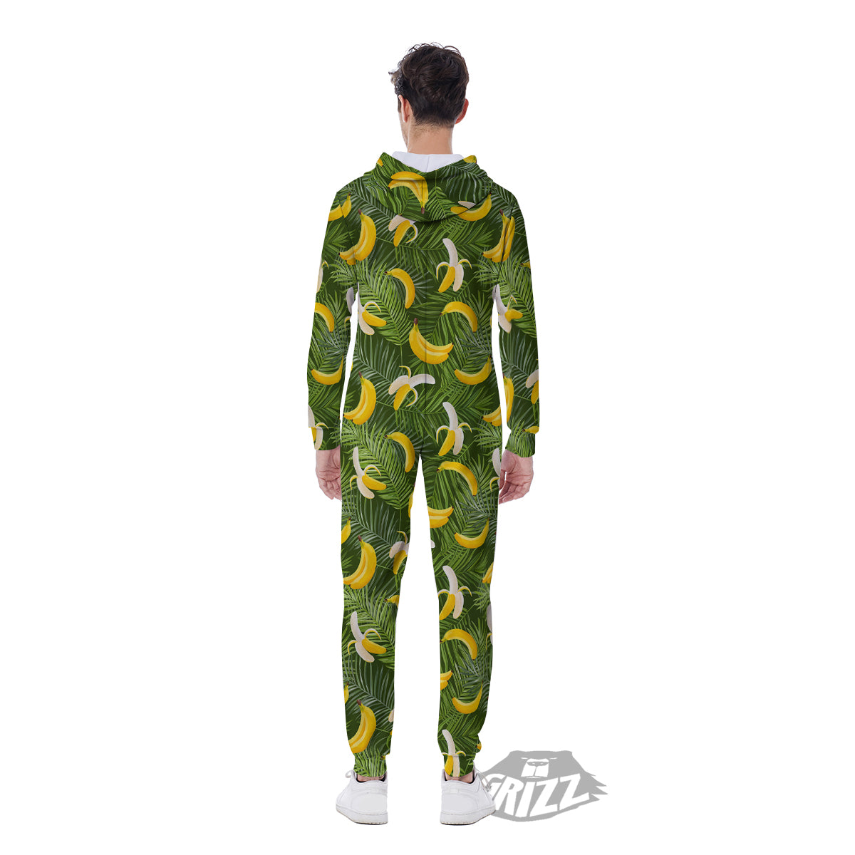 Banana Aloha Print Pattern Men's Jumpsuit-grizzshop