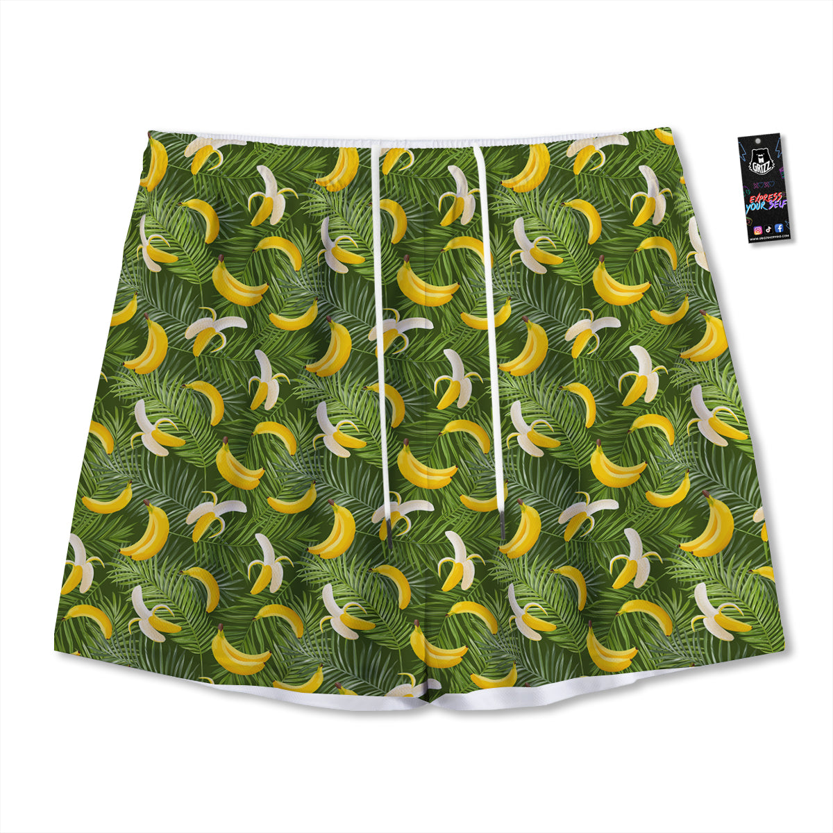 Bull Skull Geometric Print Mesh Shorts