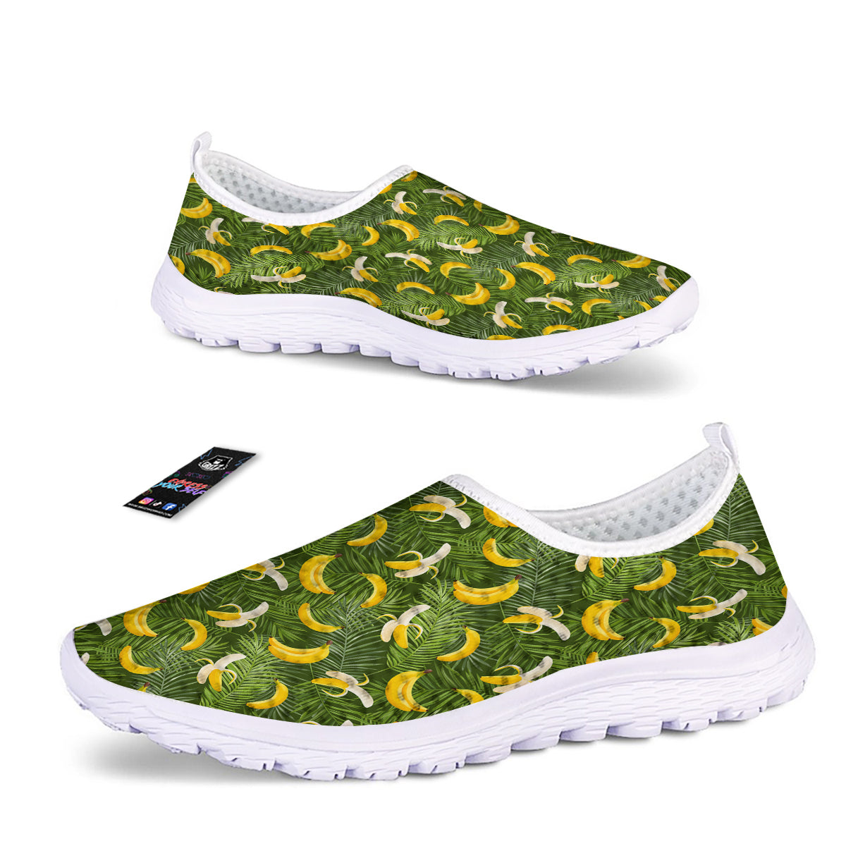 Banana Aloha Print Pattern Nurse Shoes-grizzshop