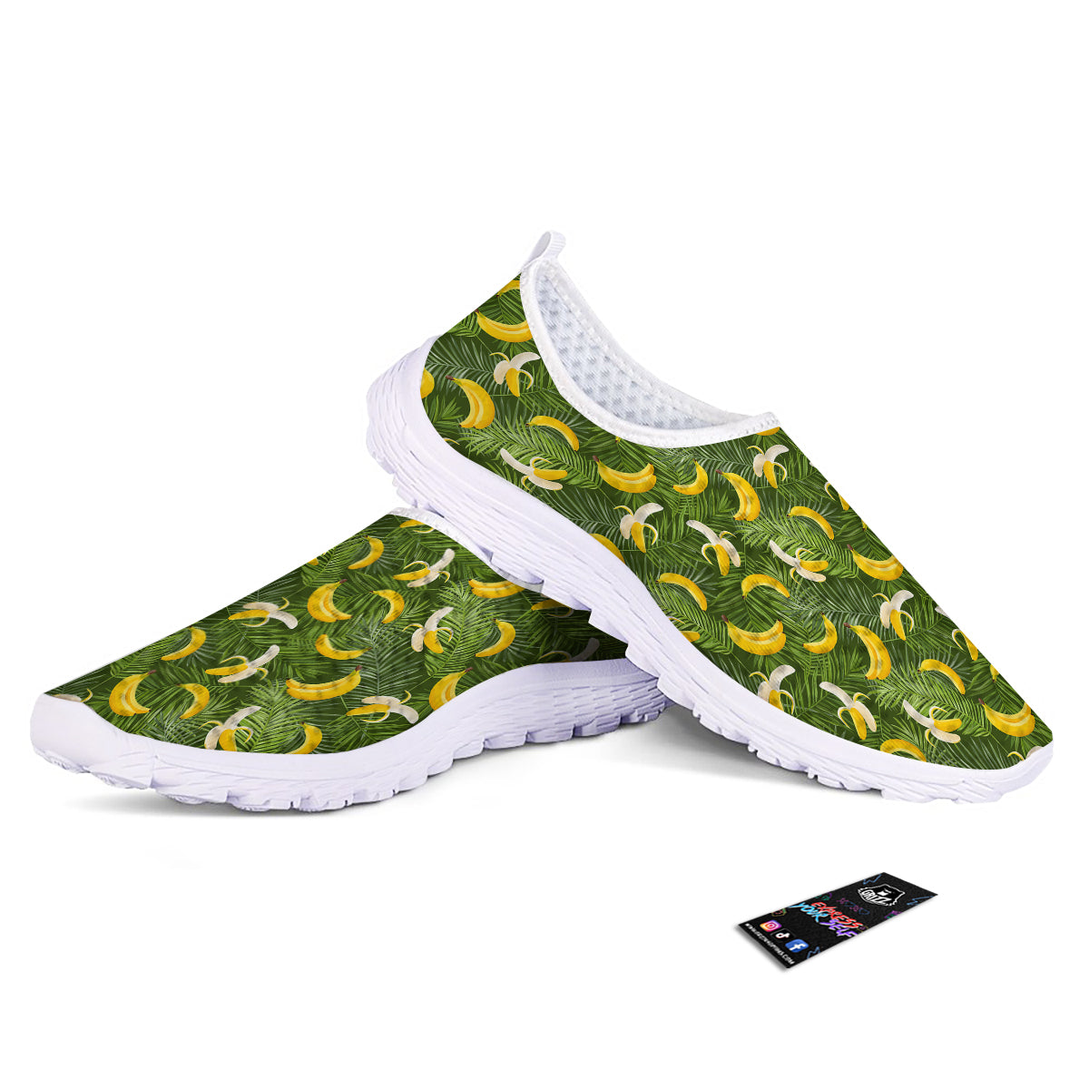 Banana Aloha Print Pattern Nurse Shoes-grizzshop