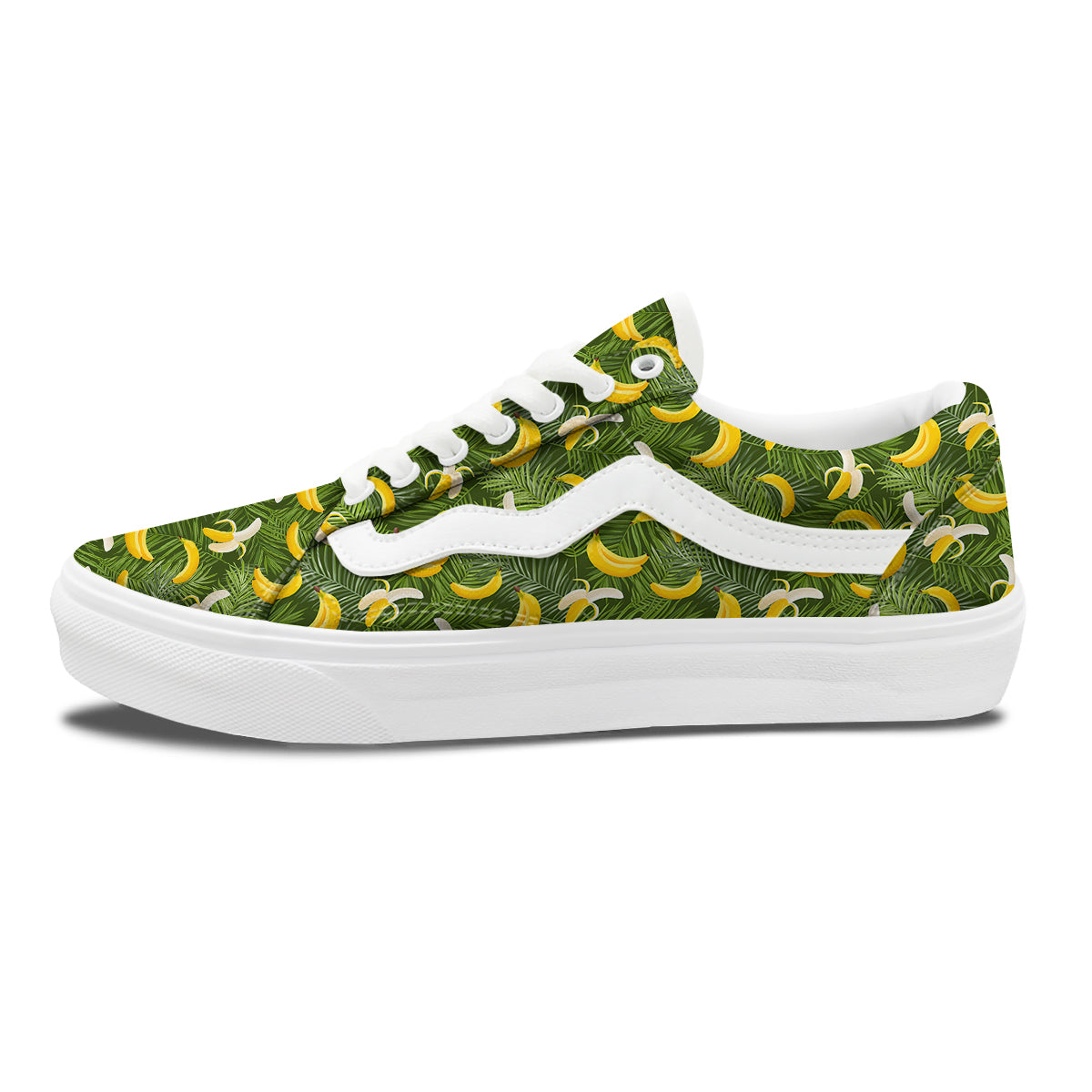 Banana Aloha Print Pattern Skate Shoes-grizzshop