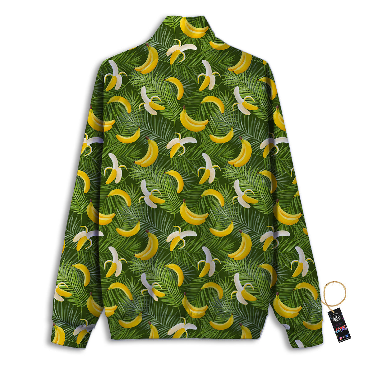 Banana Aloha Print Pattern Track Jacket-grizzshop