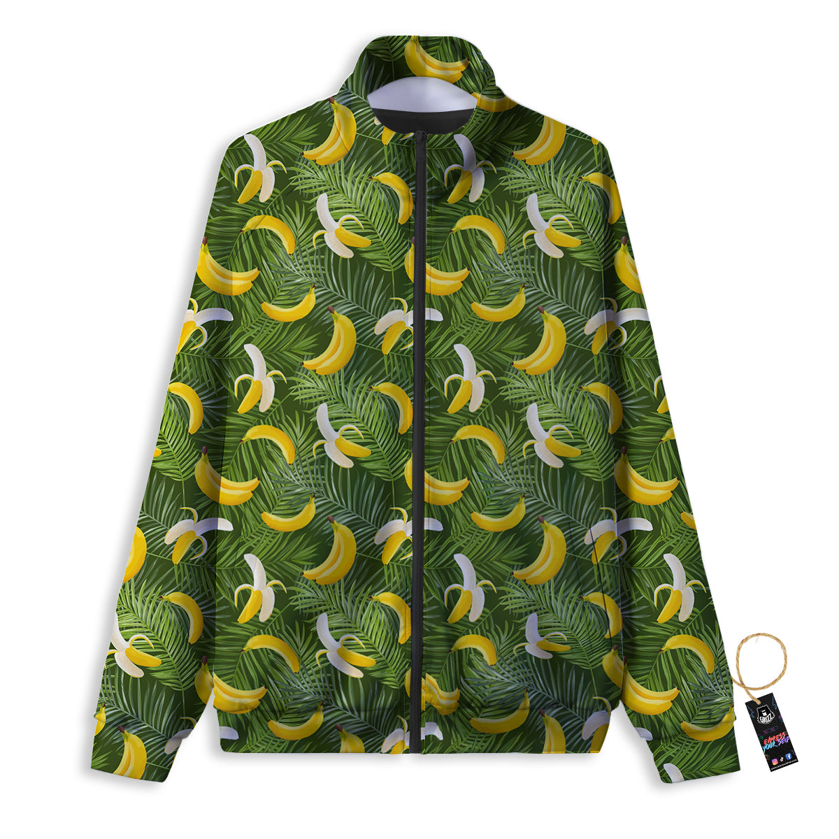 Banana Aloha Print Pattern Track Jacket-grizzshop