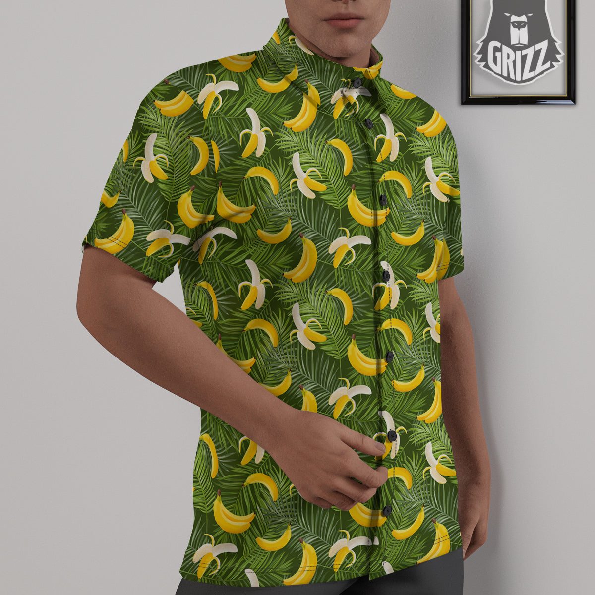 Banana Aloha Print Pattern Untucked Shirts-grizzshop