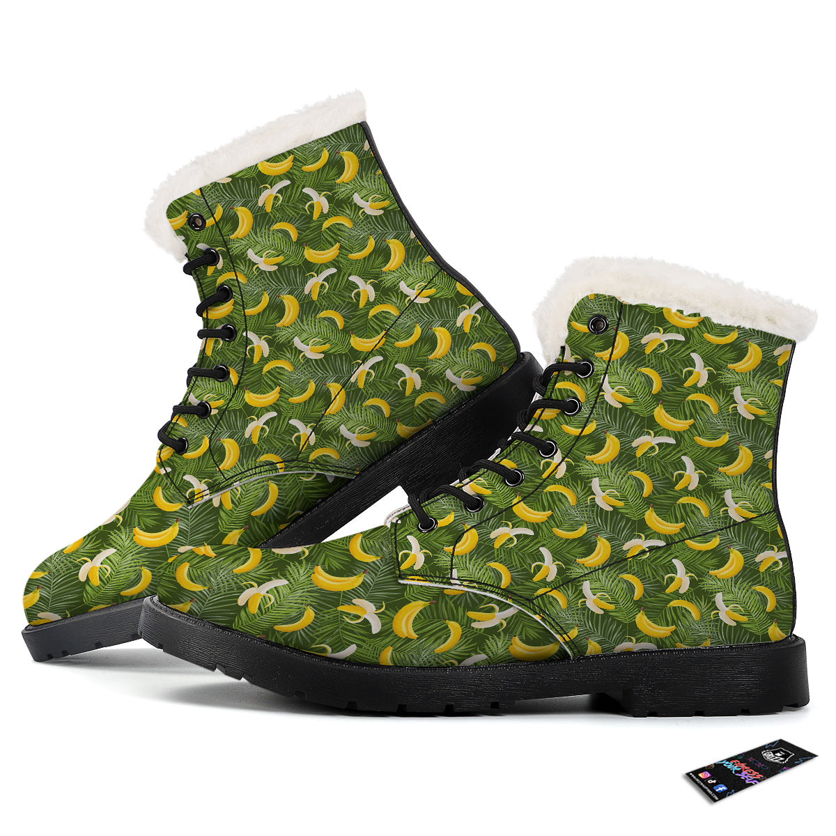 Banana Aloha Print Pattern Winter Boots-grizzshop