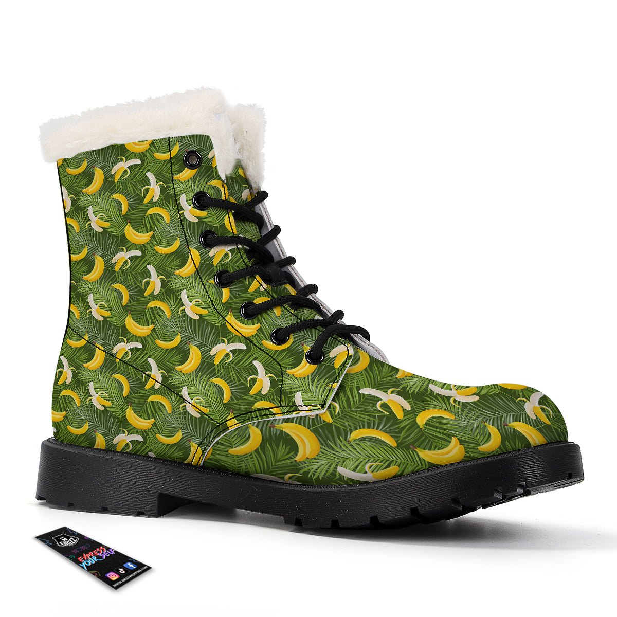 Banana Aloha Print Pattern Winter Boots-grizzshop