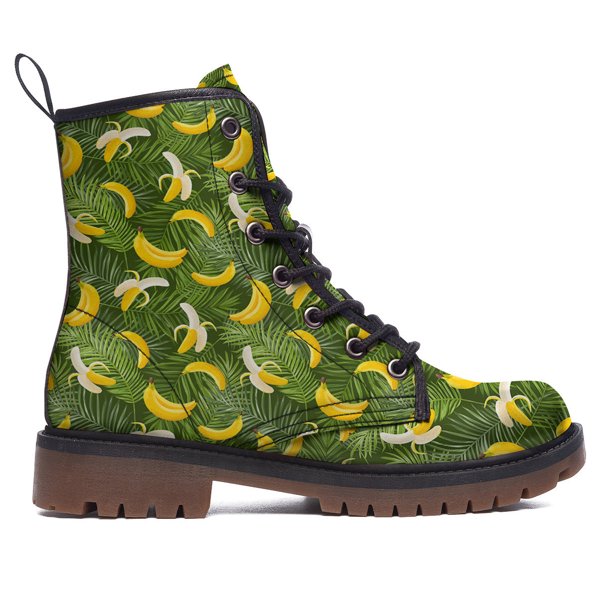 Banana Aloha Print Pattern Work Boots-grizzshop