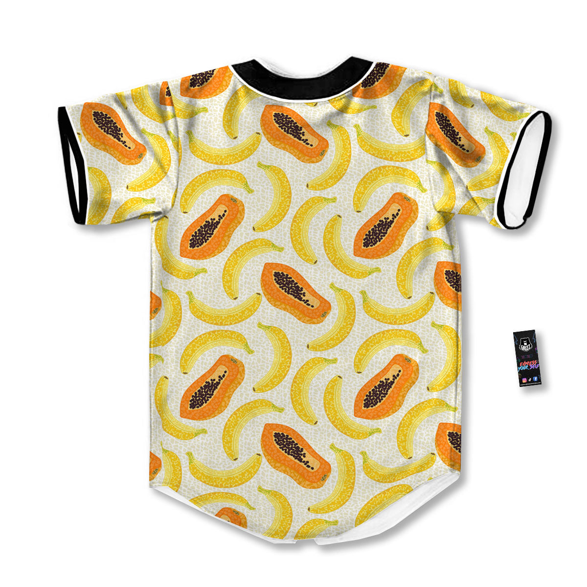 Banana And Papaya Print Pattern Baseball Jersey-grizzshop