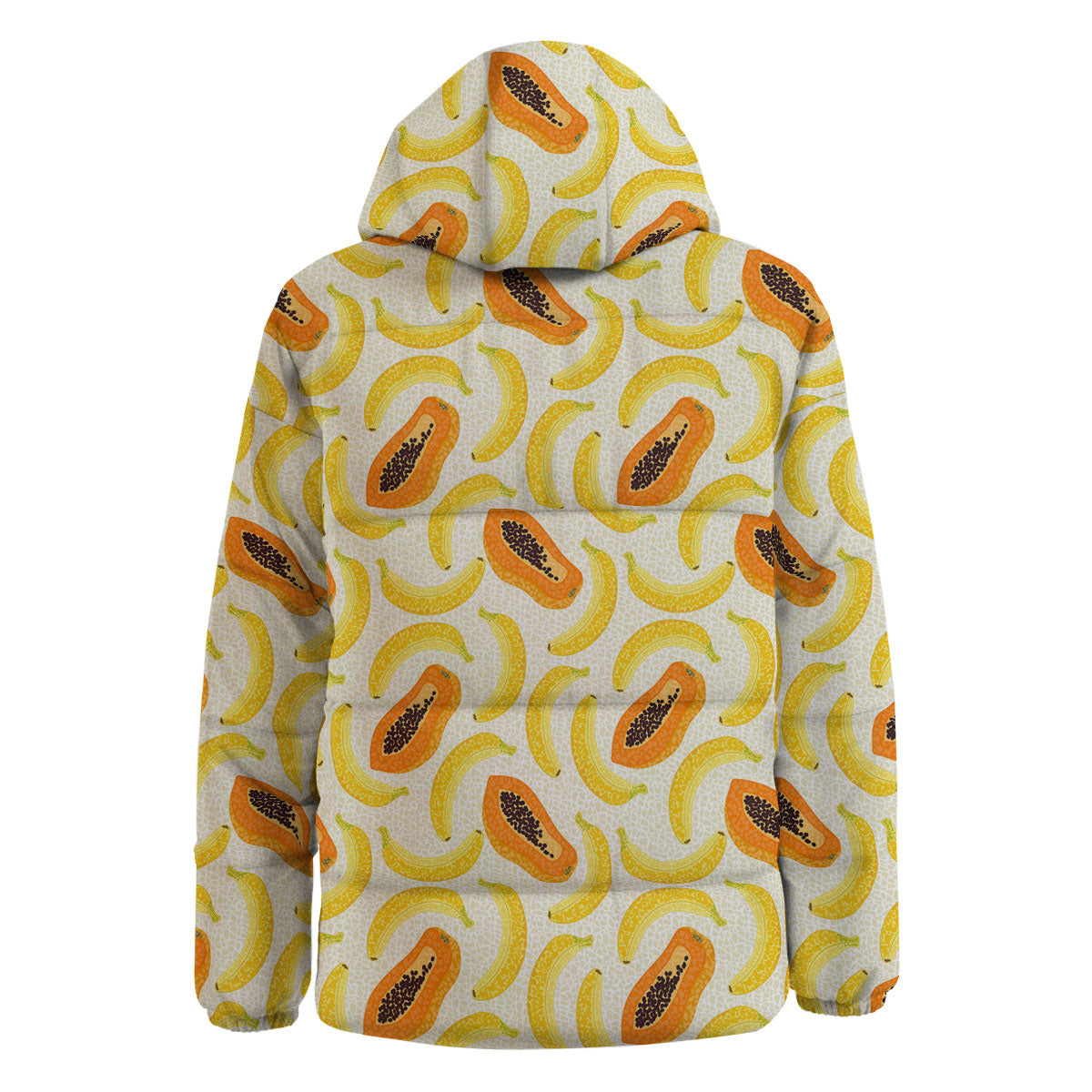 Banana And Papaya Print Pattern Down Jacket-grizzshop