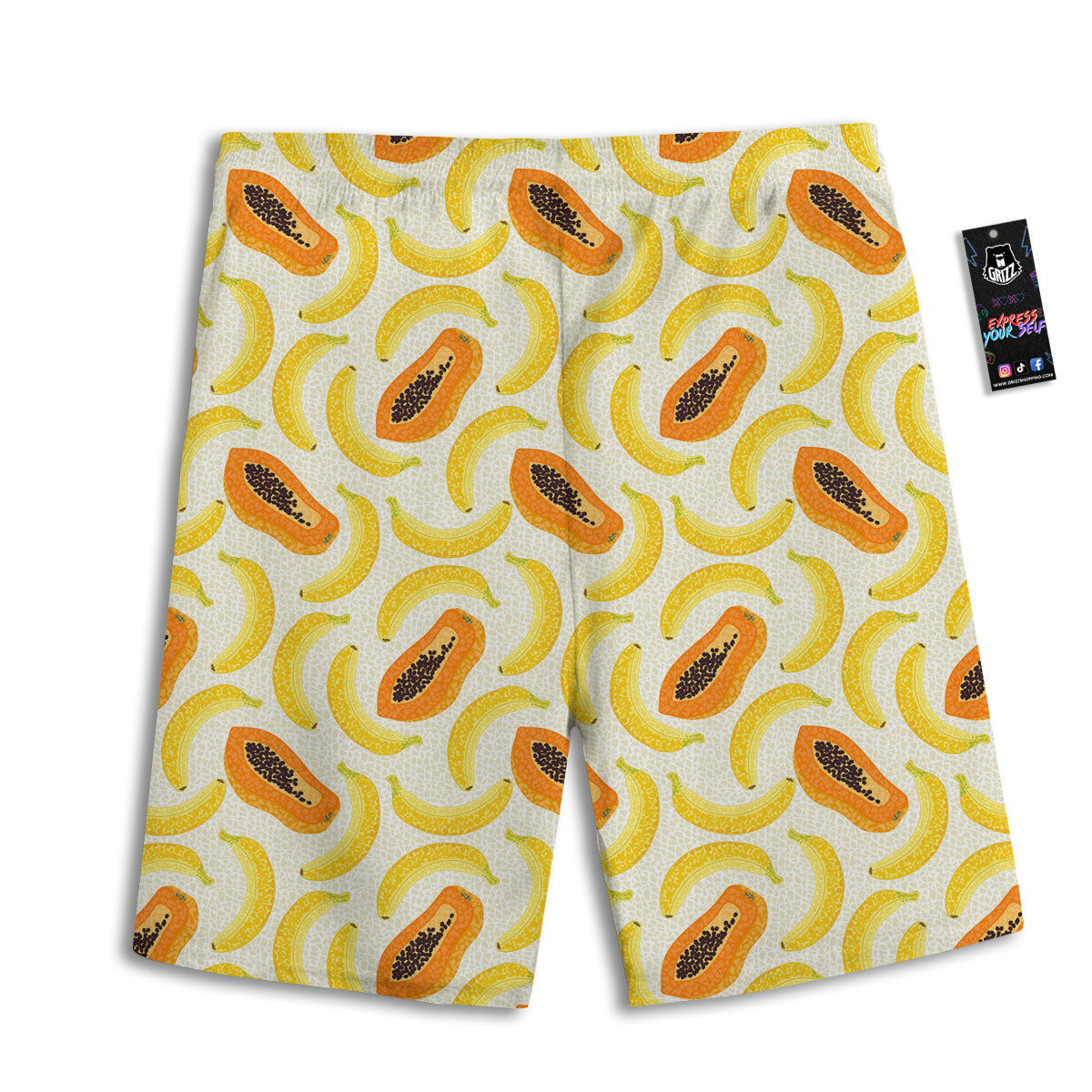 Banana And Papaya Print Pattern Men's Athletic Shorts