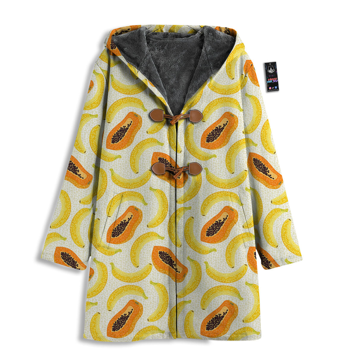 Banana And Papaya Print Pattern Men's Windbreaker Jacket-grizzshop