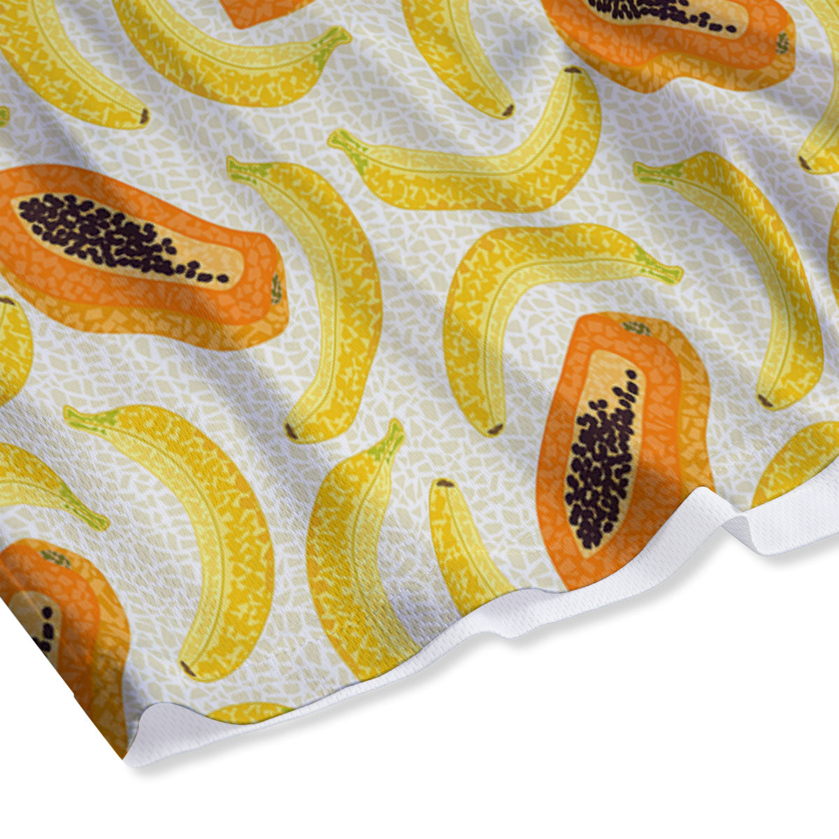 Banana And Papaya Print Pattern Mesh Shorts