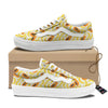 Banana And Papaya Print Pattern Skate Shoes-grizzshop