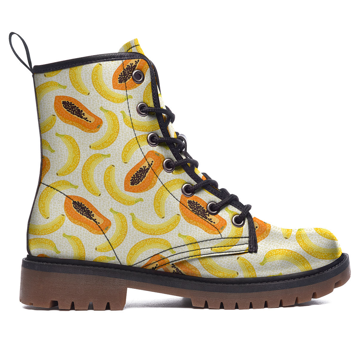 Banana And Papaya Print Pattern Work Boots-grizzshop