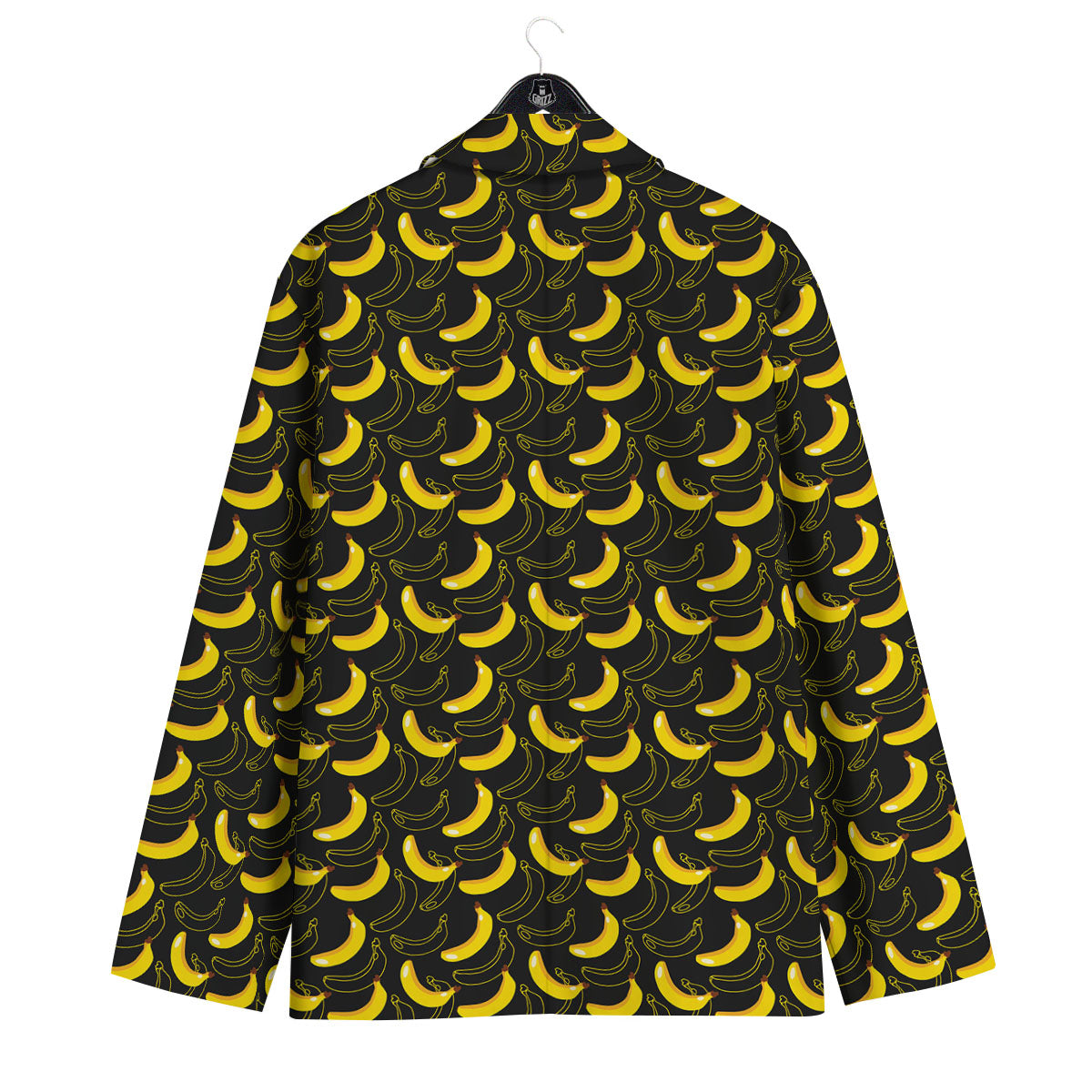 Banana Black Cartoon Print Pattern Men's Sport Coat-grizzshop
