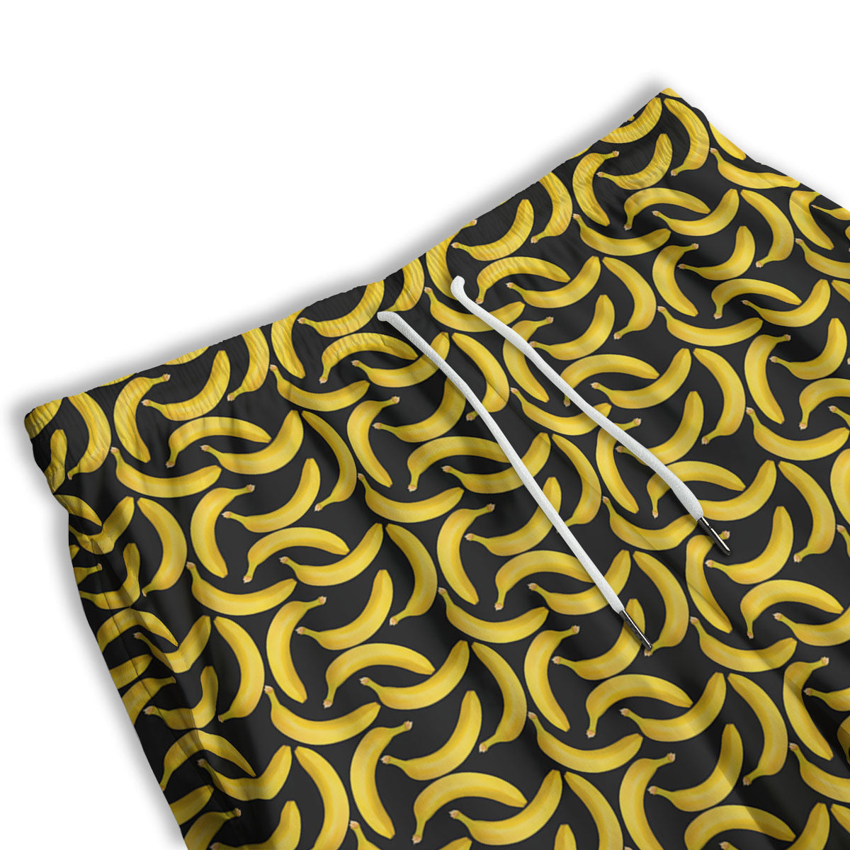 Banana Black Print Pattern Men's Athletic Shorts