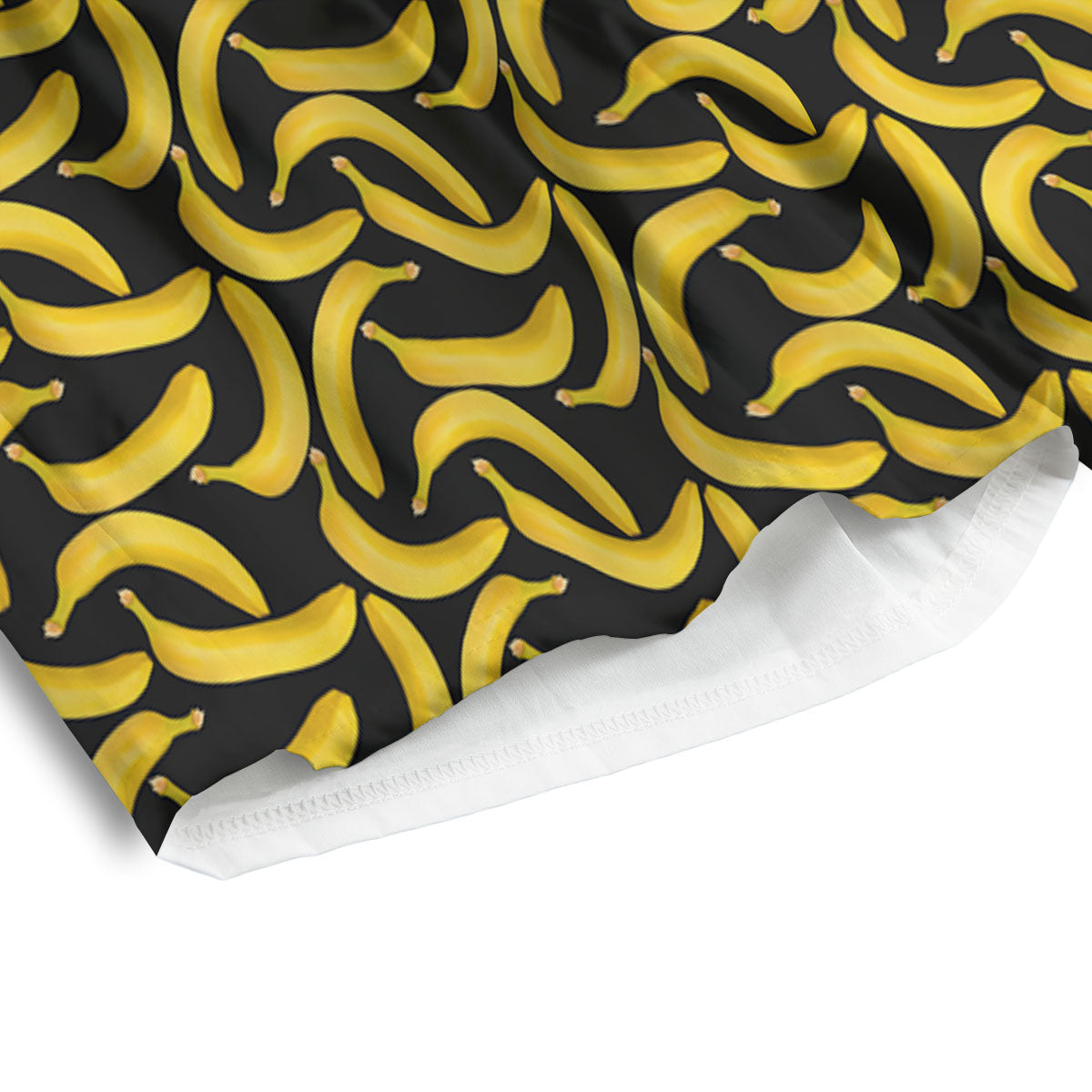 Banana Black Print Pattern Men's Athletic Shorts
