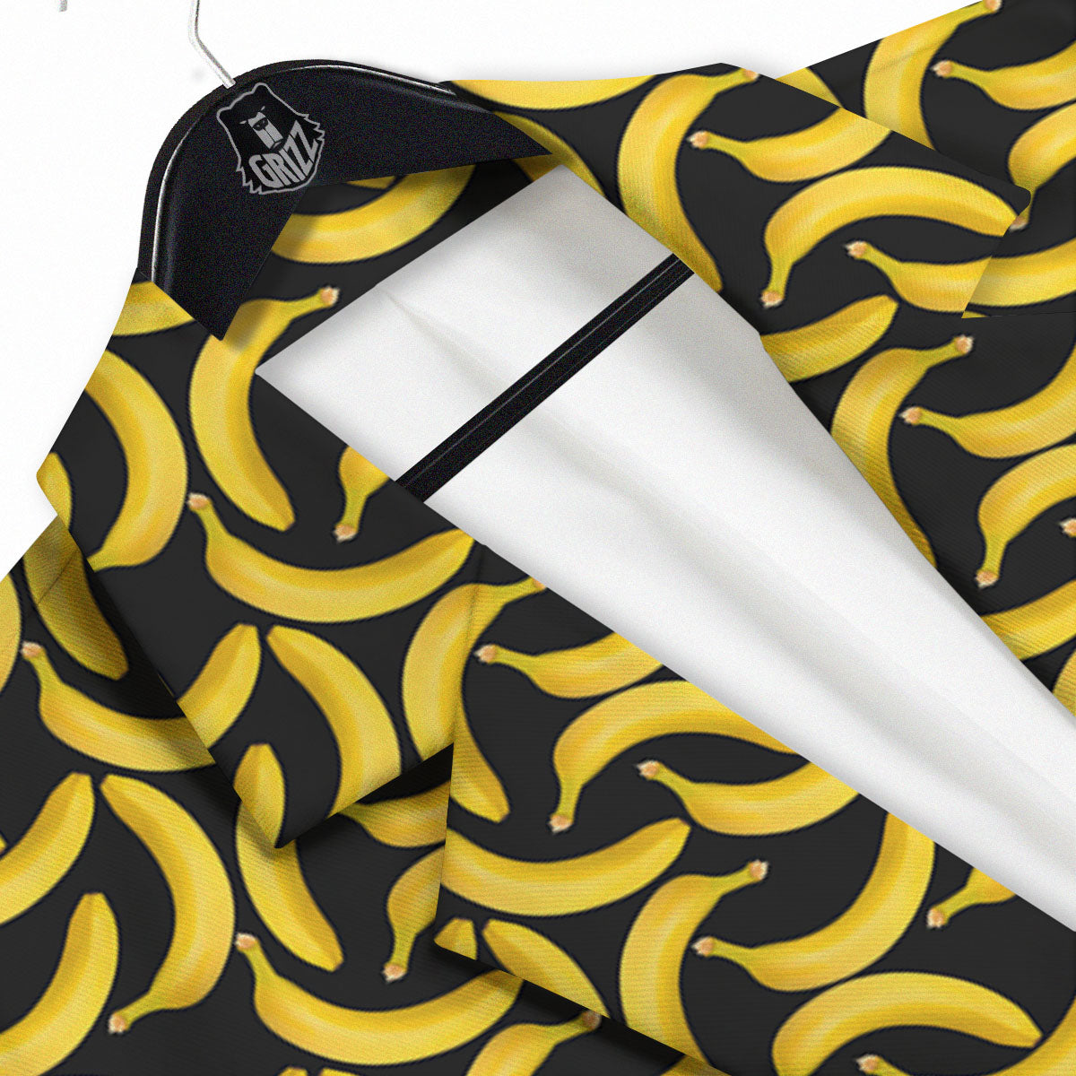 Banana Black Print Pattern Men's Sport Coat-grizzshop