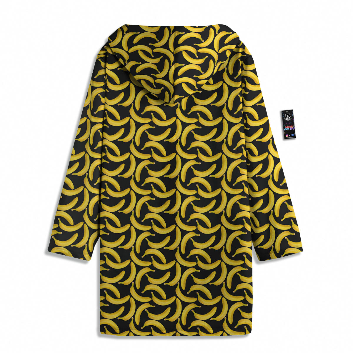Banana Black Print Pattern Men's Windbreaker Jacket-grizzshop