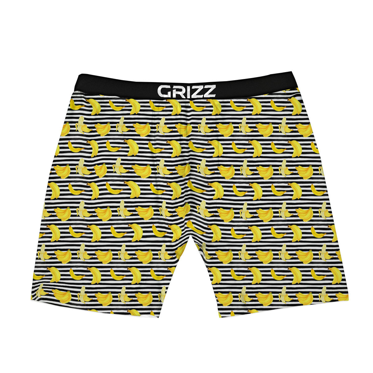 Banana Black Striped Print Pattern Boxer Briefs-grizzshop