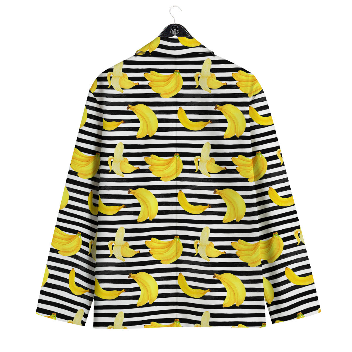 Banana Black Striped Print Pattern Men's Sport Coat-grizzshop
