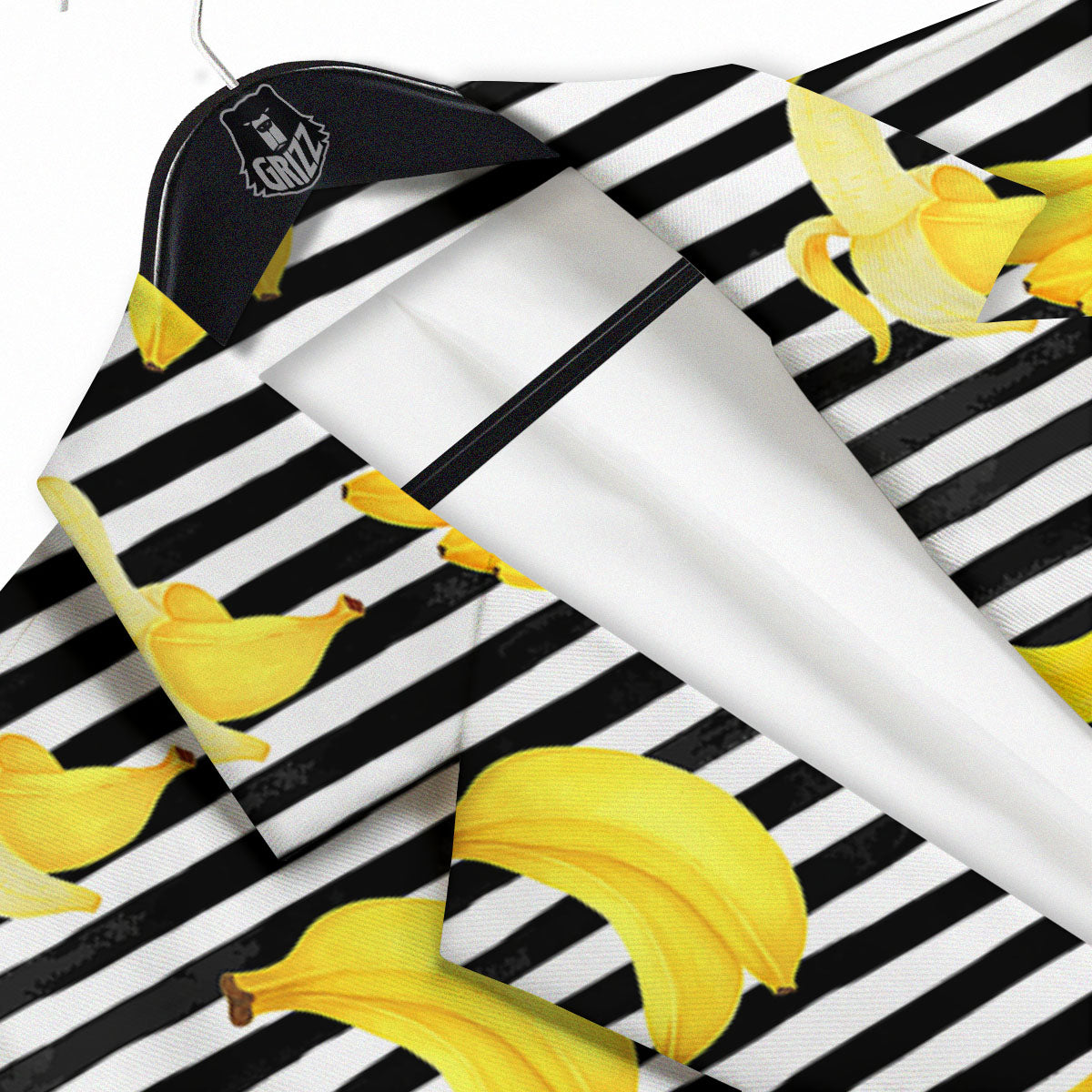 Banana Black Striped Print Pattern Men's Sport Coat-grizzshop