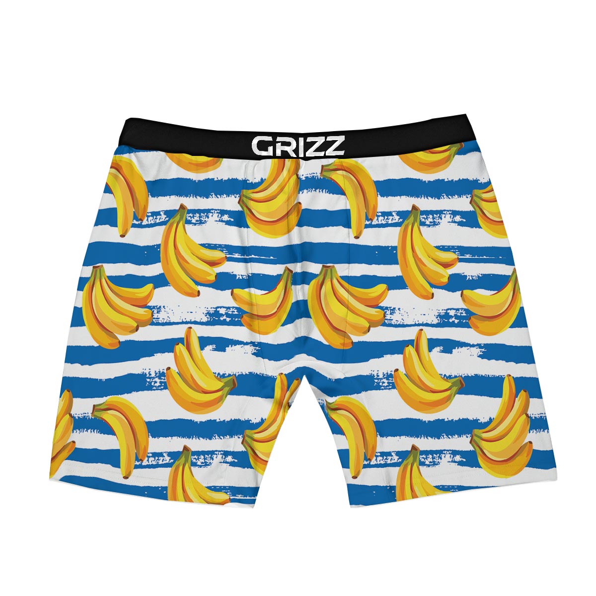 Banana Blue And White Striped Print Pattern Boxer Briefs-grizzshop