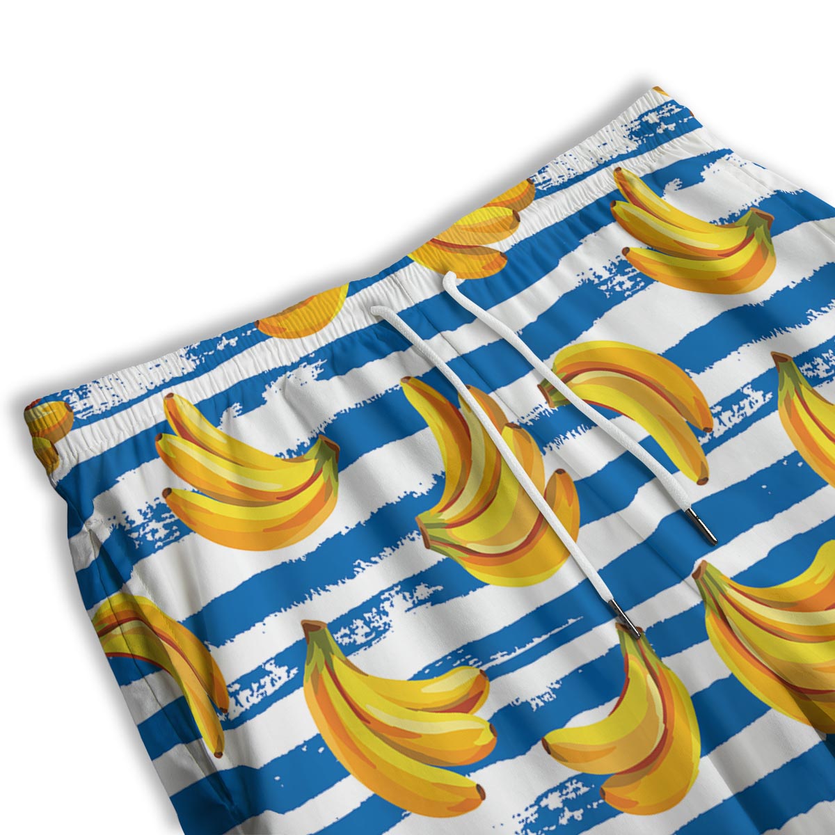 Banana Blue And White Striped Print Pattern Men's Athletic Shorts