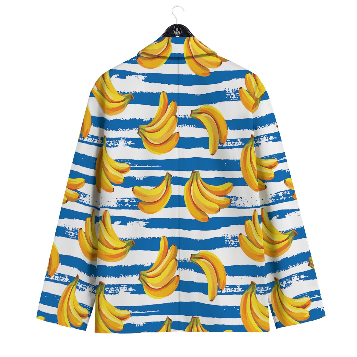 Banana Blue And White Striped Print Pattern Men's Sport Coat-grizzshop