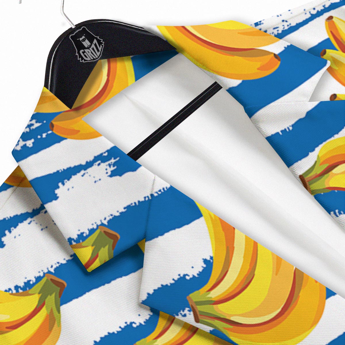 Banana Blue And White Striped Print Pattern Men's Sport Coat-grizzshop