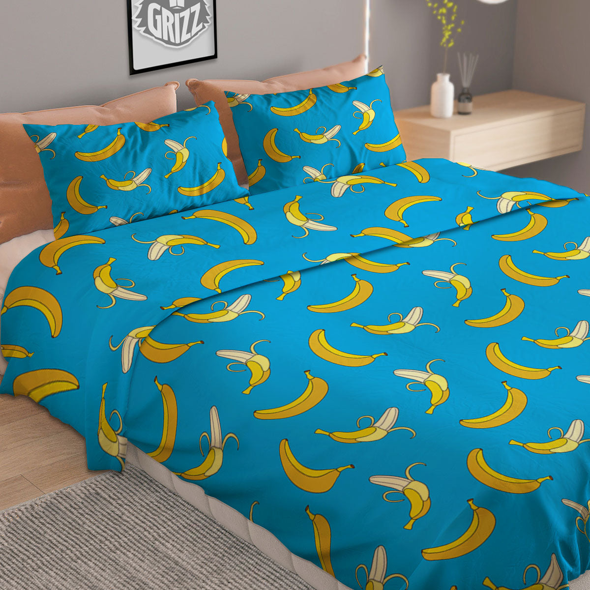 Bat Halloween Print Pattern Duvet Cover Bedding Set