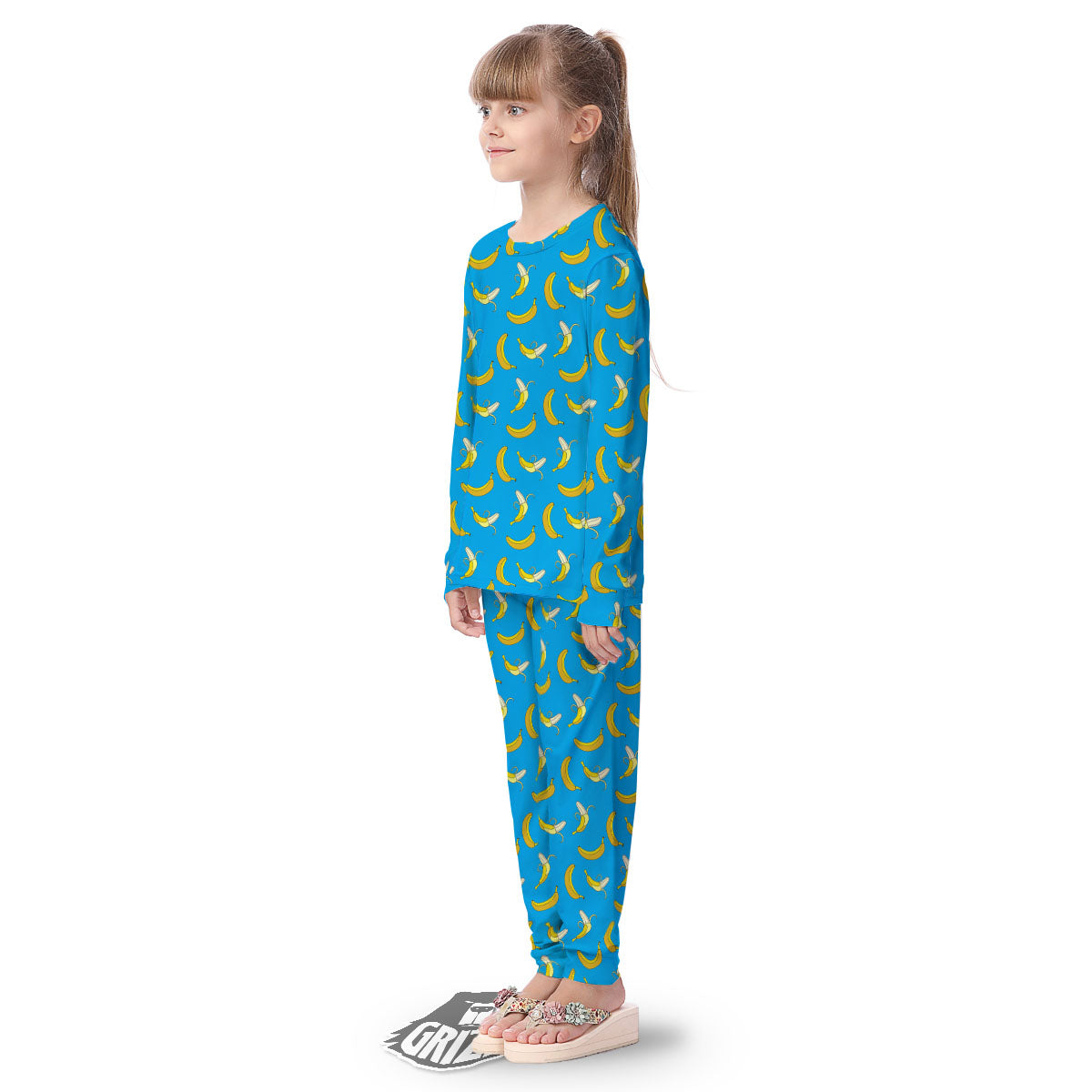 Banana Blue Print Pattern Kid's Pajamas-grizzshop
