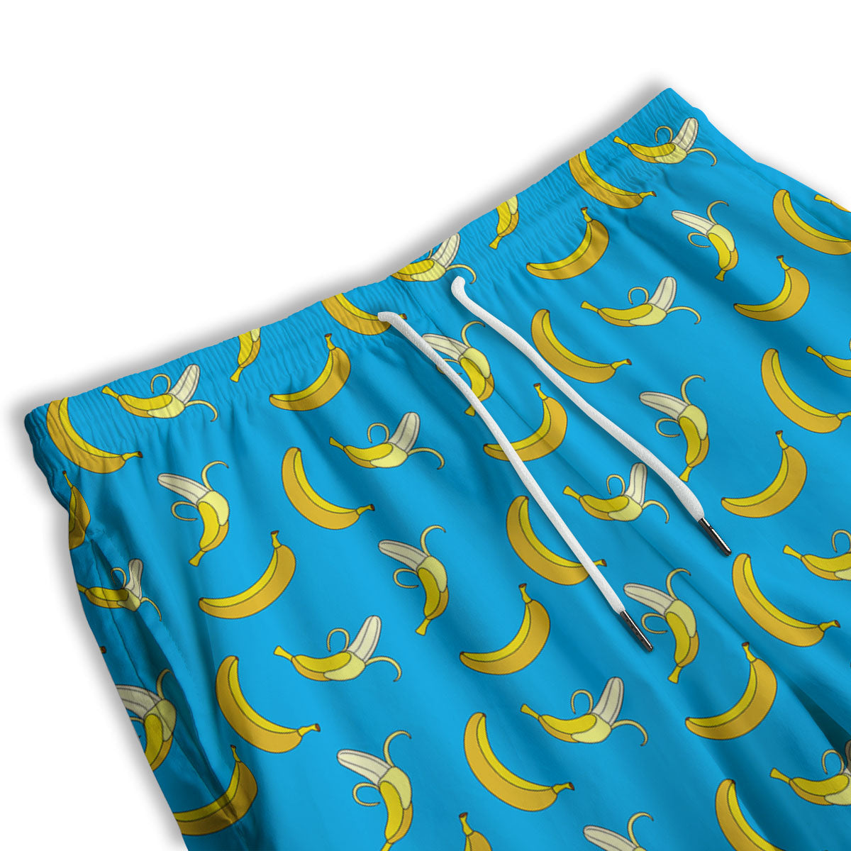 Banana Blue Print Pattern Men's Athletic Shorts