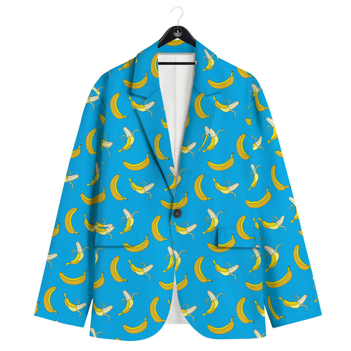 Banana Blue Print Pattern Men's Sport Coat-grizzshop