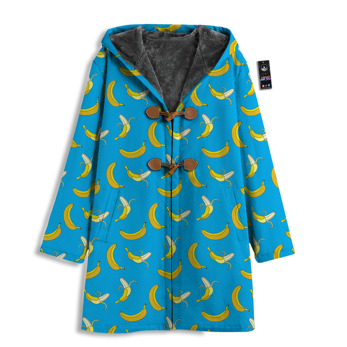 Banana Blue Print Pattern Men's Windbreaker Jacket-grizzshop