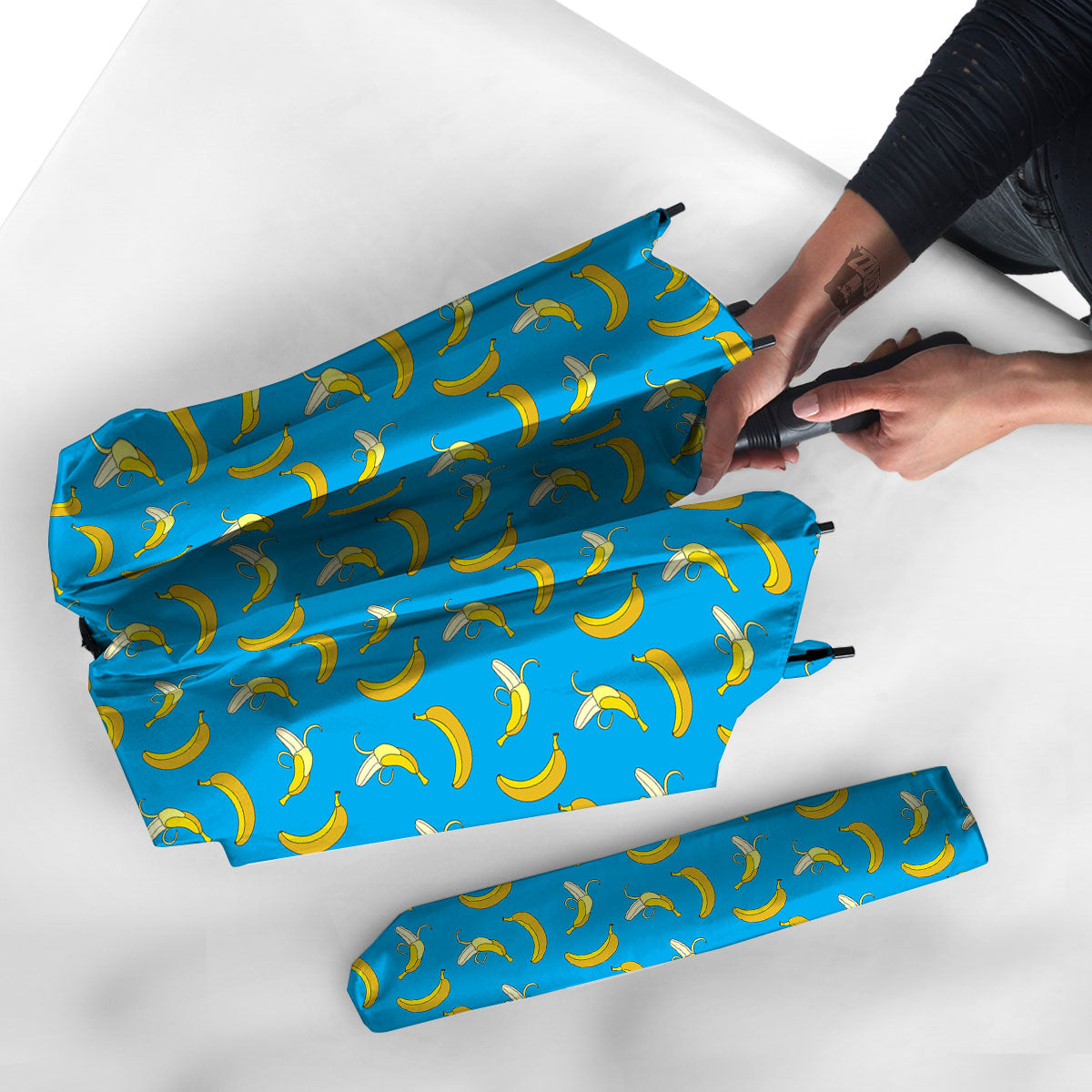Banana Blue Print Pattern Umbrella-grizzshop