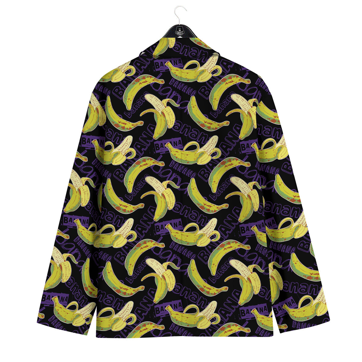 Banana Color Vintage Purple Print Pattern Men's Sport Coat-grizzshop