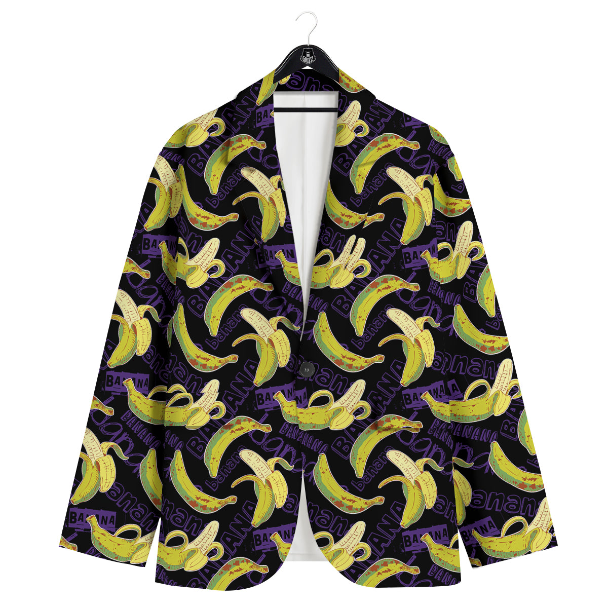 Banana Color Vintage Purple Print Pattern Men's Sport Coat-grizzshop