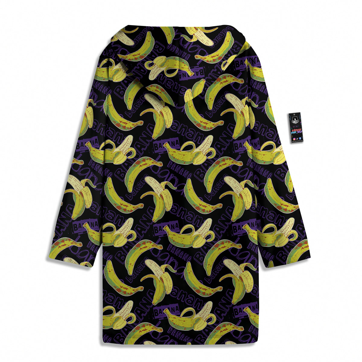 Banana Color Vintage Purple Print Pattern Men's Windbreaker Jacket-grizzshop