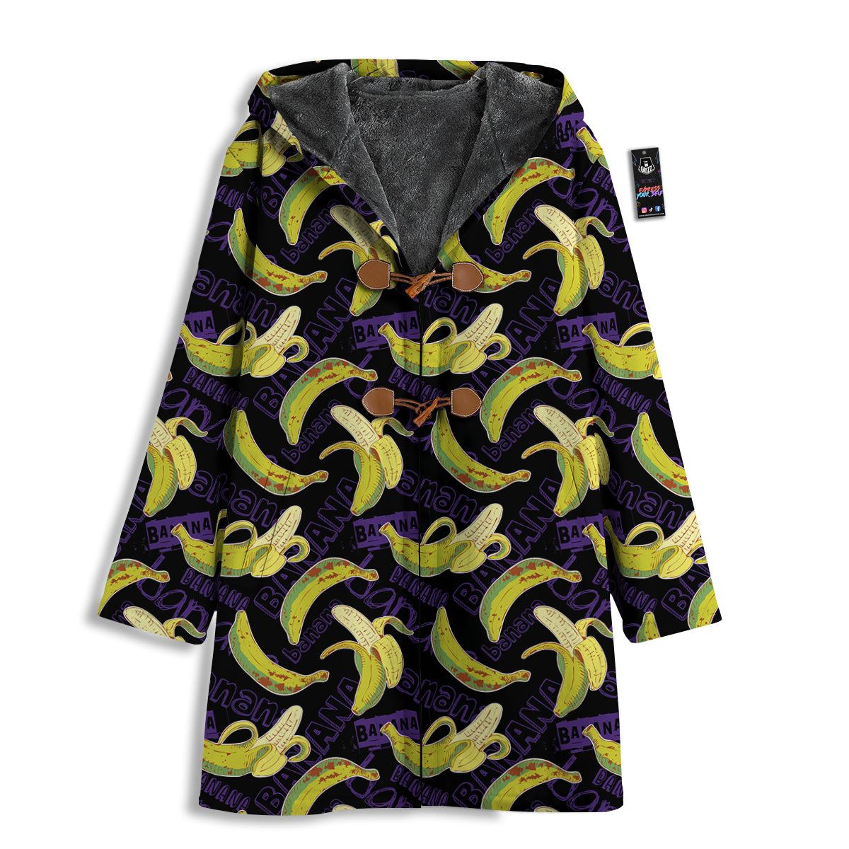 Banana Color Vintage Purple Print Pattern Men's Windbreaker Jacket-grizzshop