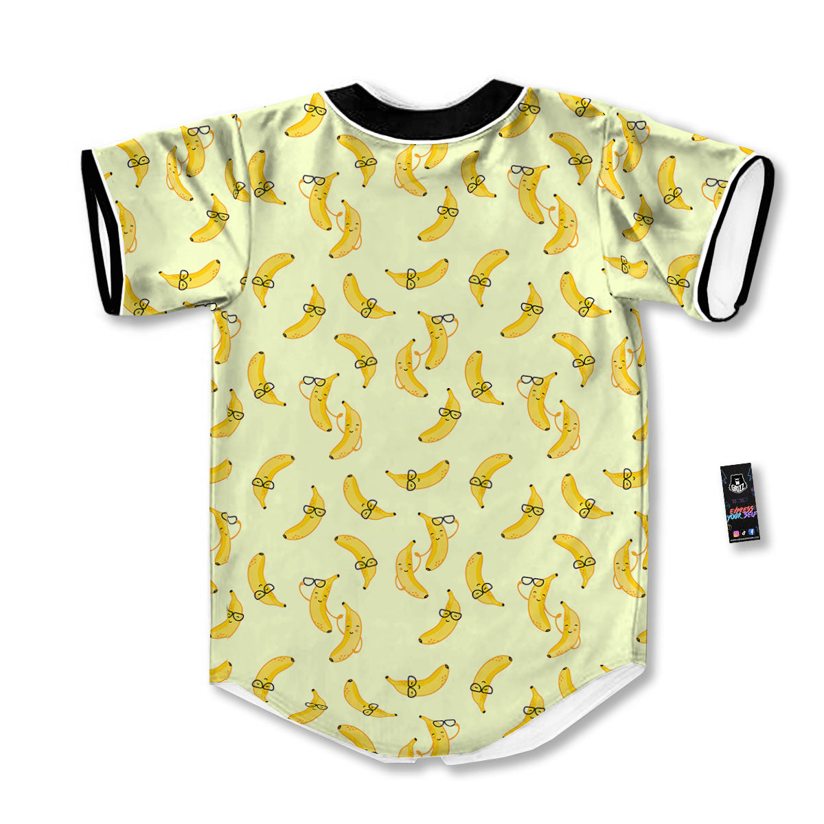 Banana Cute Print Pattern Baseball Jersey-grizzshop