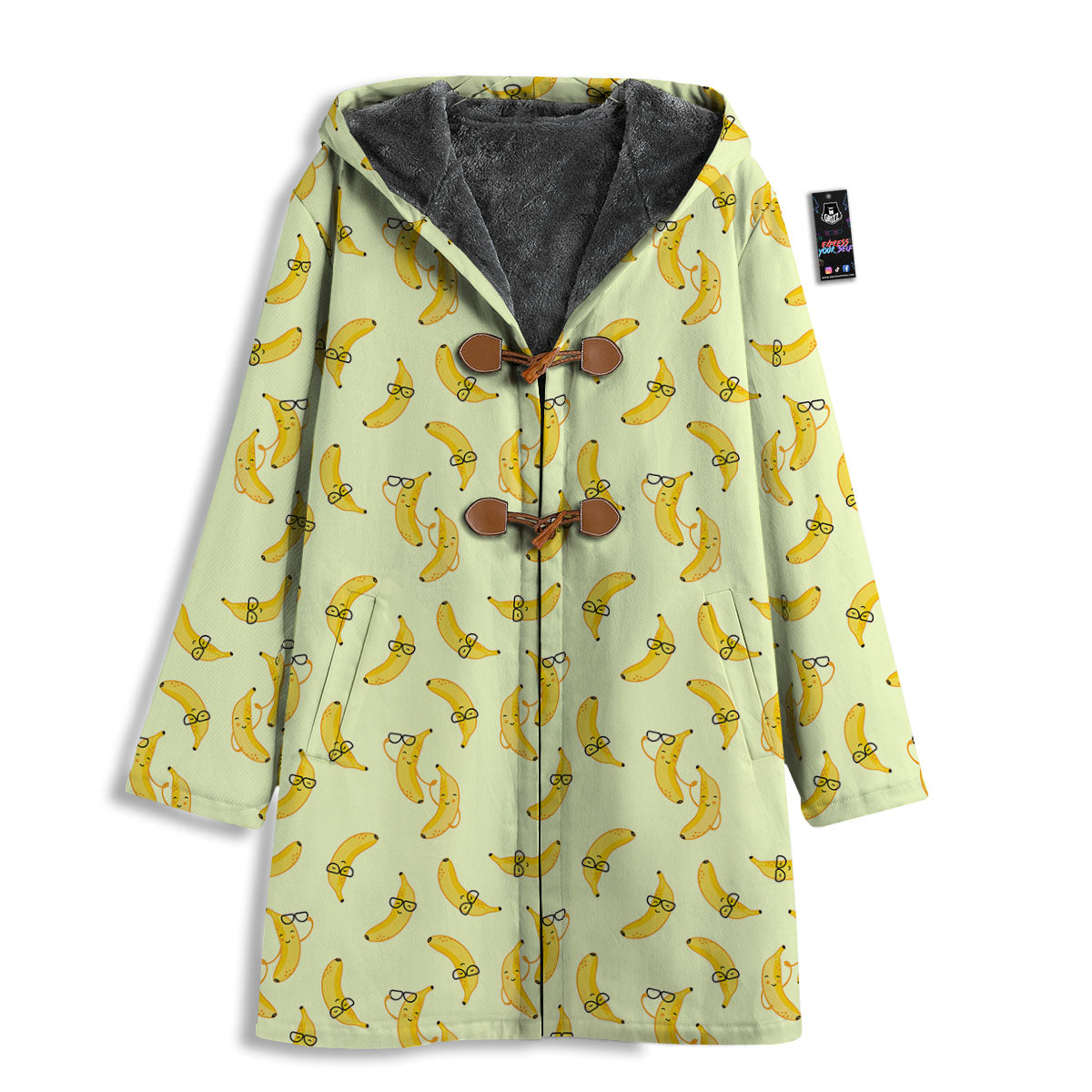 Banana Cute Print Pattern Men's Windbreaker Jacket-grizzshop